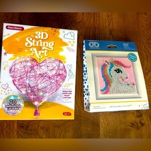 2 Girls craft kits: String Art & Diamond Art